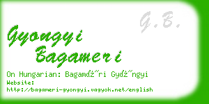 gyongyi bagameri business card